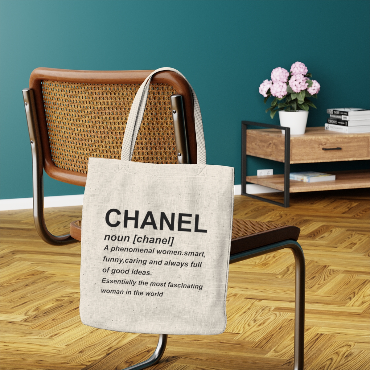 My Chanel Is At Home Canvas Tote (Pink) - ShopperBoard